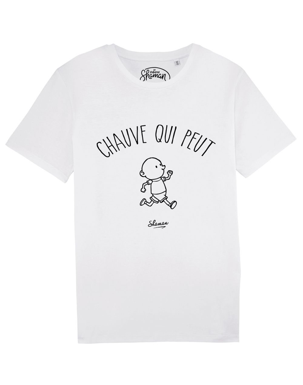 Tee-shirt original à message pour homme Chauve Shaman